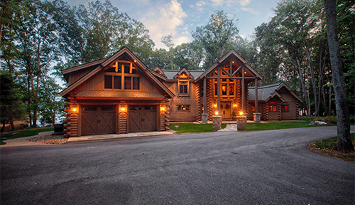Heron Cove Log Home Exterior Front