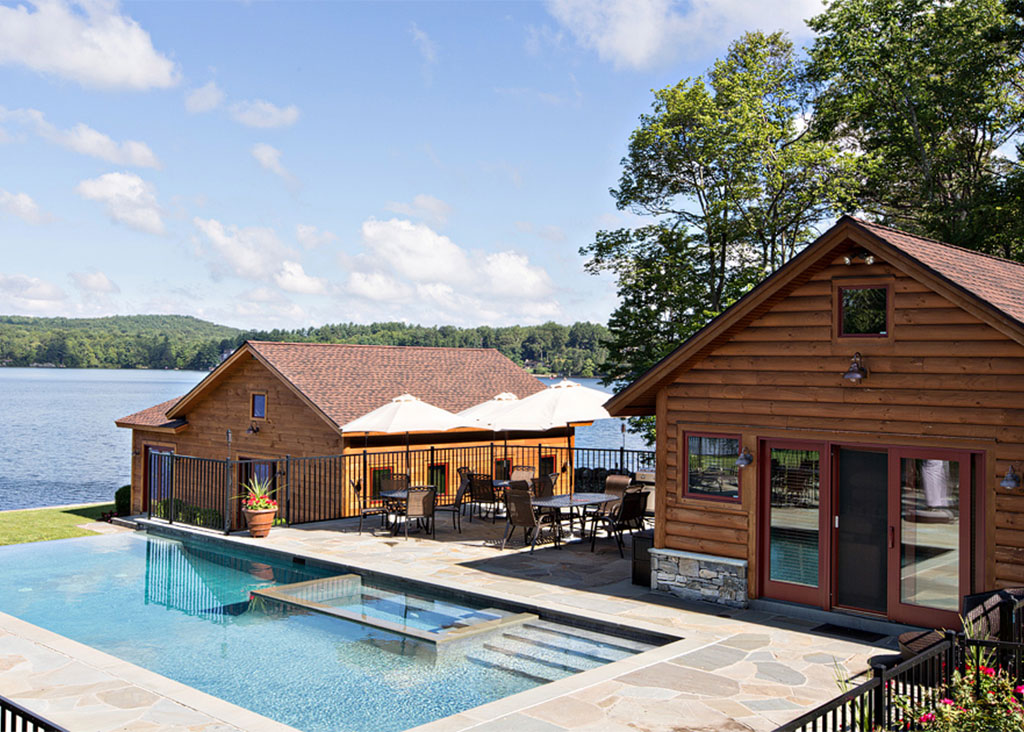 Beaver Mountain Log Homes - Green Acres Log Pool House and Log Boat House
