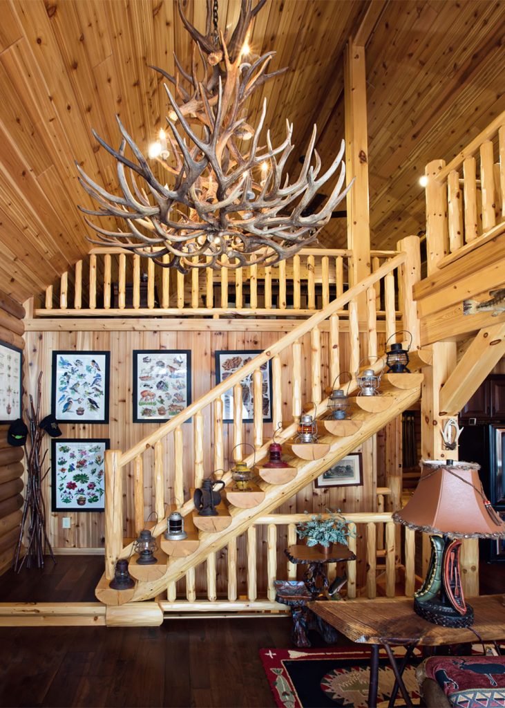 Beaver Mountain Log Homes Owls Club Timber Stairs