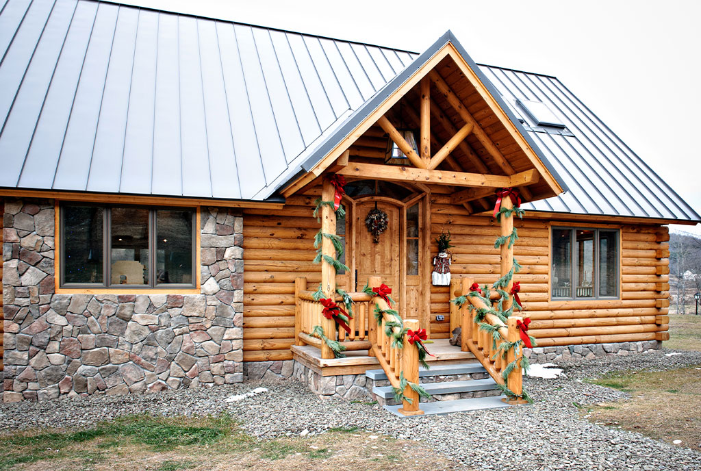 Beaver Mountain Log Homes Our Laughing Place Log Home Front Door Exterior