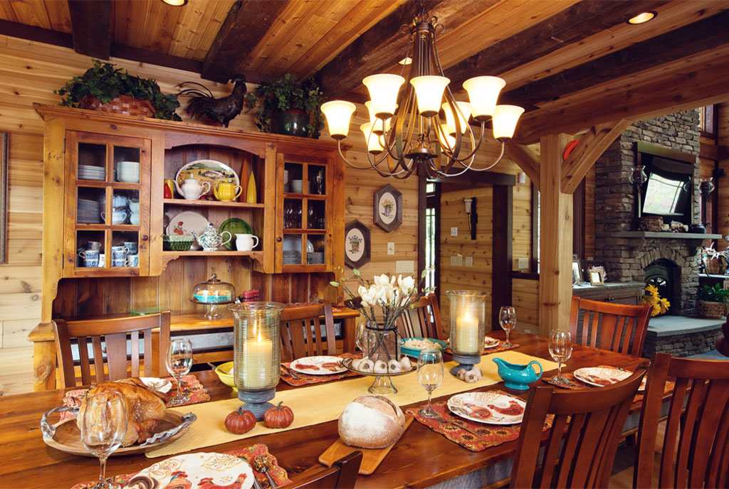 Beaver Mountain Log Homes Gerald Cedar Timber Home Dining Table