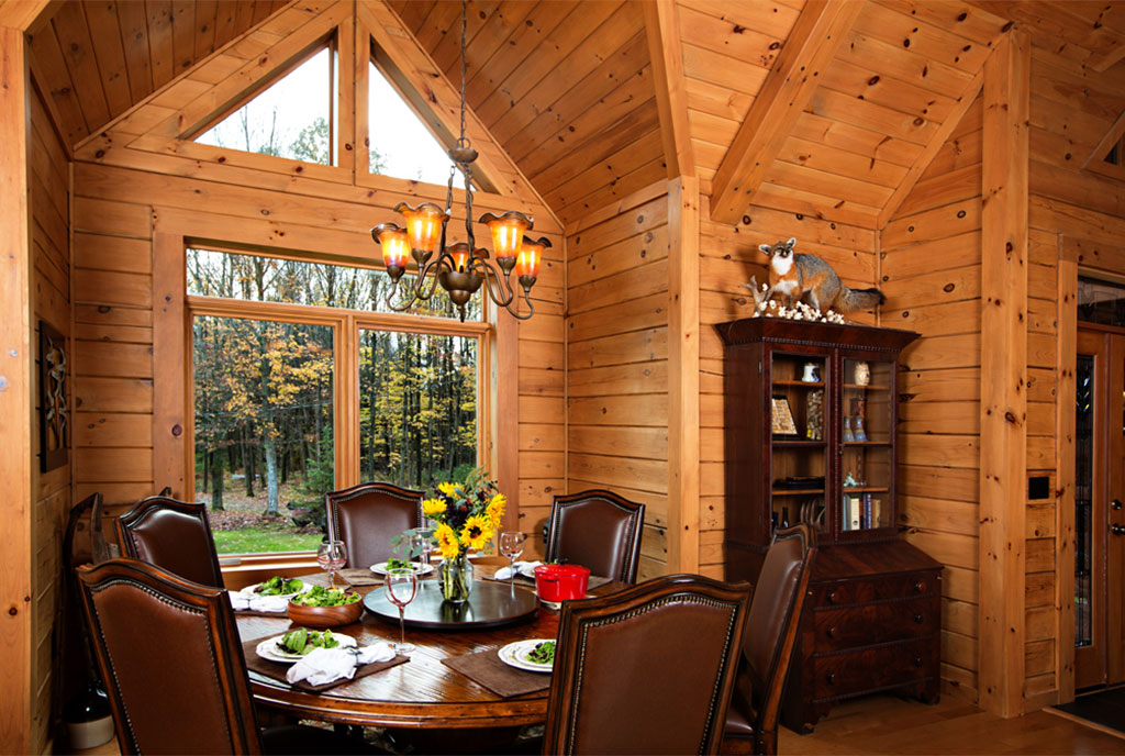 Beaver Mountain Log Homes Lost Acres Log Home Dining Room Table