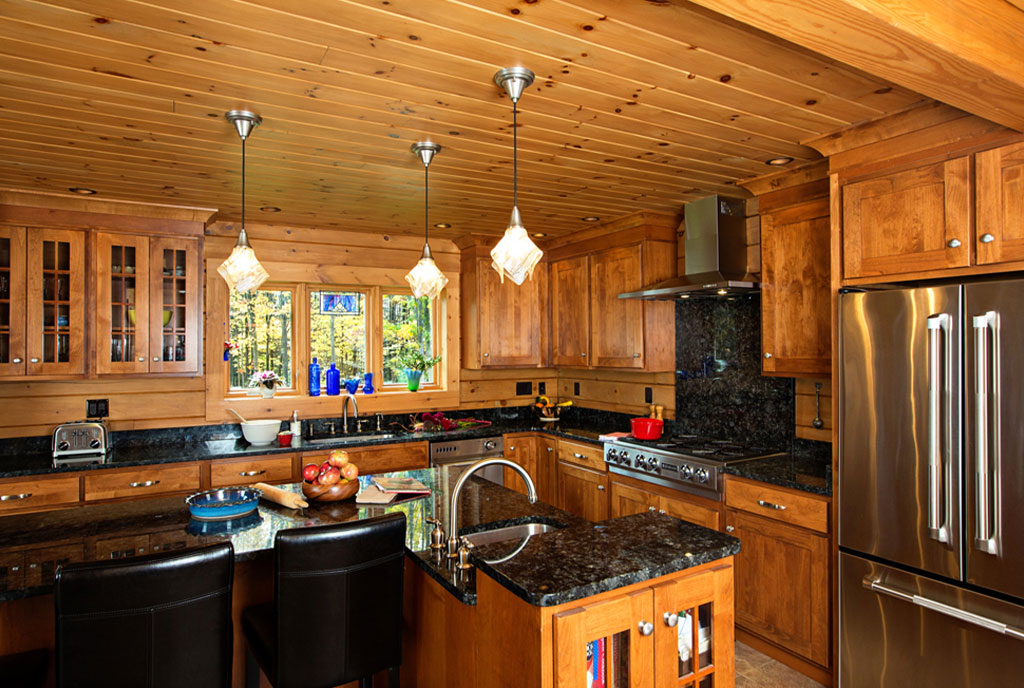 Beaver Mountain Log Homes Lost Acres Log Home Kitchen