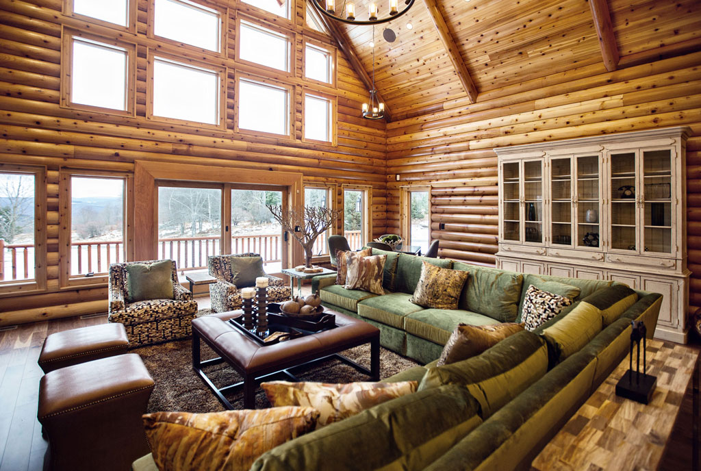 Beaver Mountain Log Homes Cedar Crest Cabin Log Home Living Room