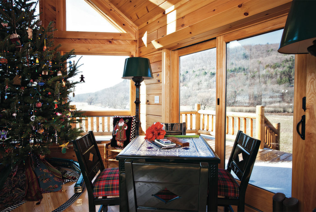 Beaver Mountain Log Homes Our Laughing Place Log Home Desk and Christmas Tree