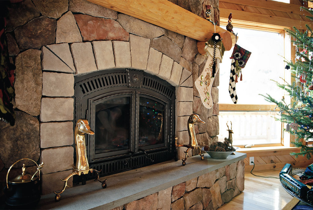 Beaver Mountain Log Homes Our Laughing Place Log Home Stone Fireplace