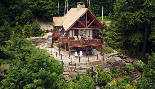 Beaver Mountain Log Homes Owls Club Cedar Home Exterior