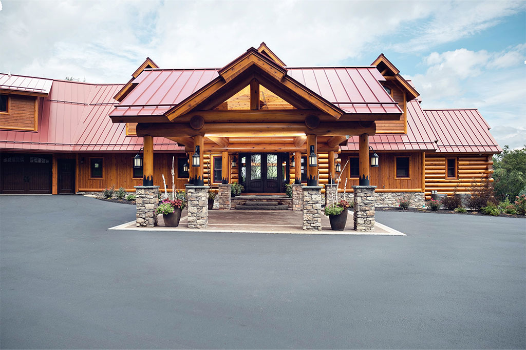 Beaver Mountain Log Homes Kuyahoora Lodge Timber Frame Home Timber Frame Portico