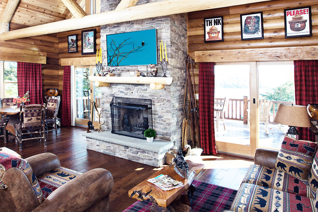 Beaver Mountain Log Homes Owls Club Living Room