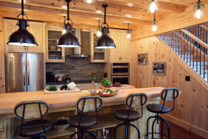 Beaver Mountain Log Homes Country Cubco Red Cedar Timber Home Kitchen
