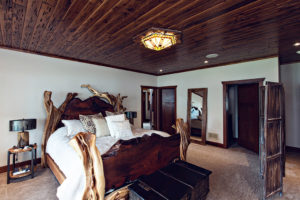 Log Home Master Bedroom