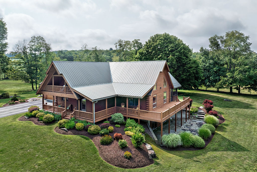 Beaver Mountain Log Homes Wayfarer Lodge Log Home Front View
