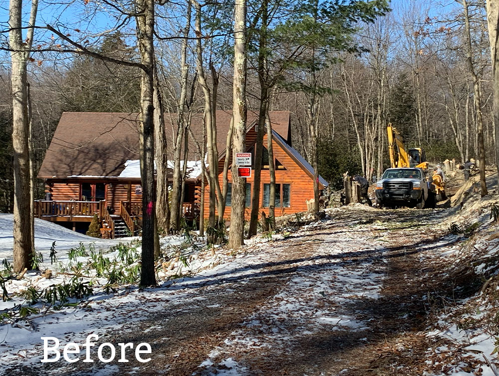 Log home before garage addition