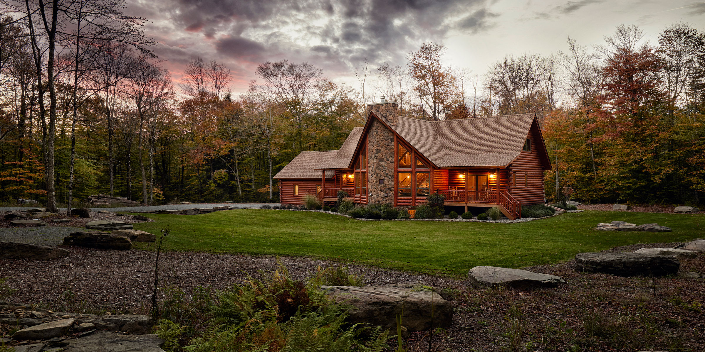 Pennsylvania log home with luxury details